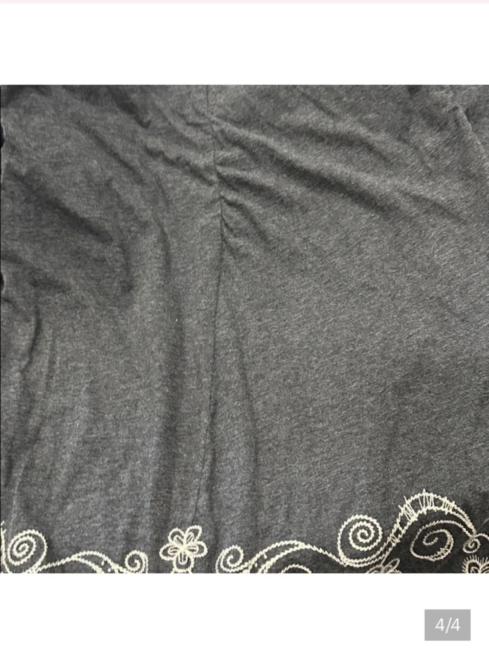 Johnny Was Dark Gray Long Sleeve Embroidered Tunic Dress - Picture 4 of 4
